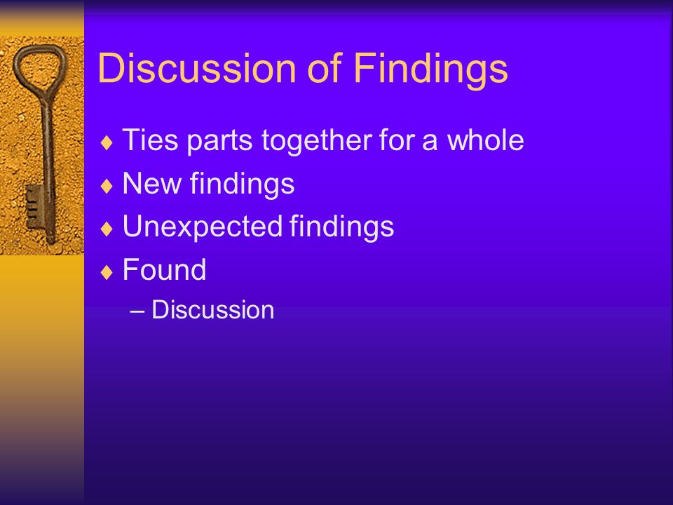 Discussion of Findings