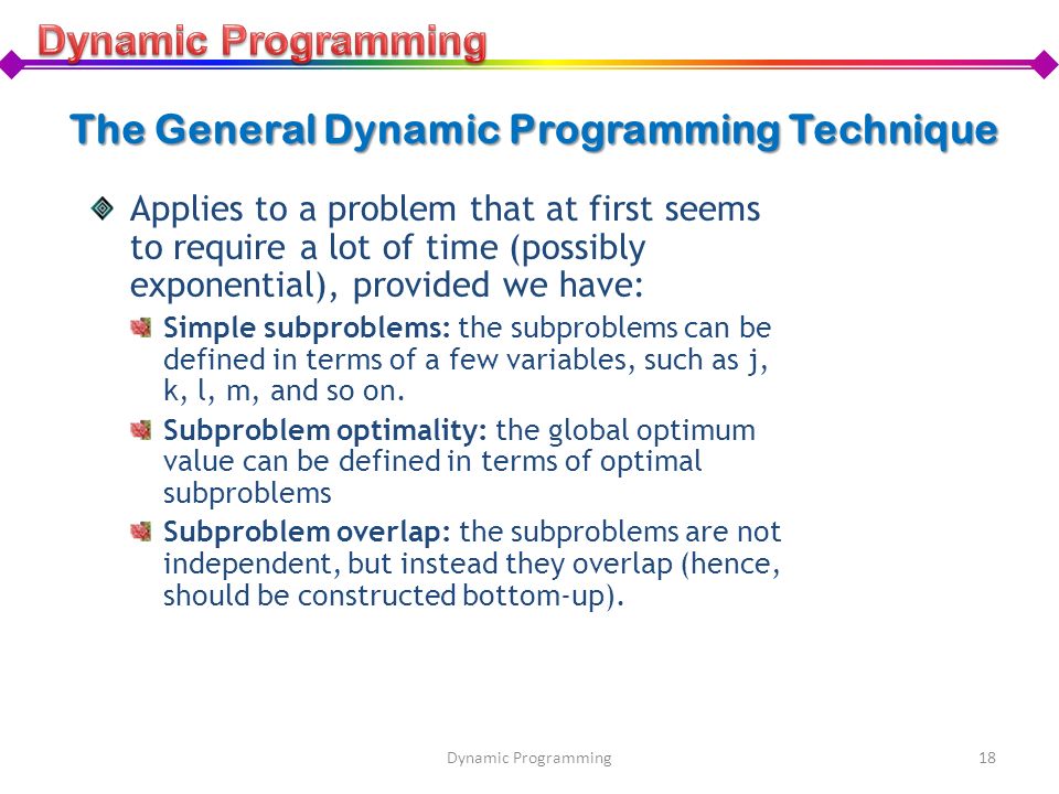 The General Dynamic Programming Technique