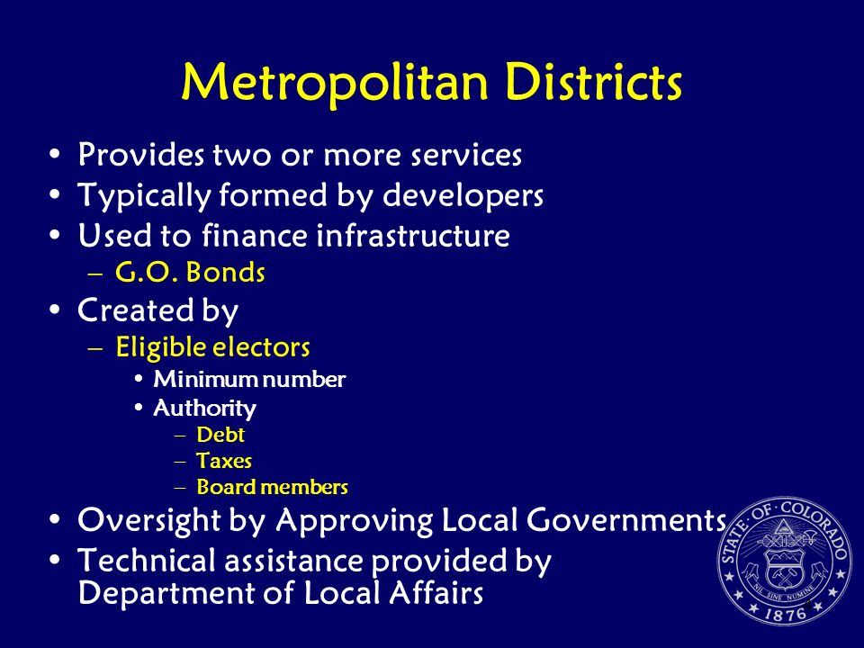 Metropolitan Districts