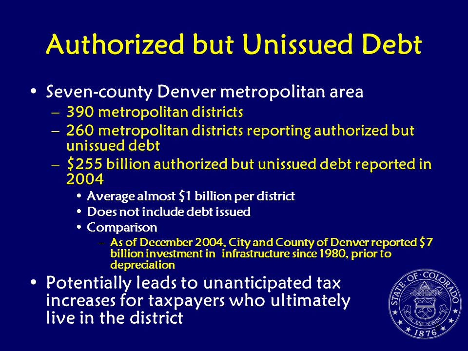 Authorized but Unissued Debt