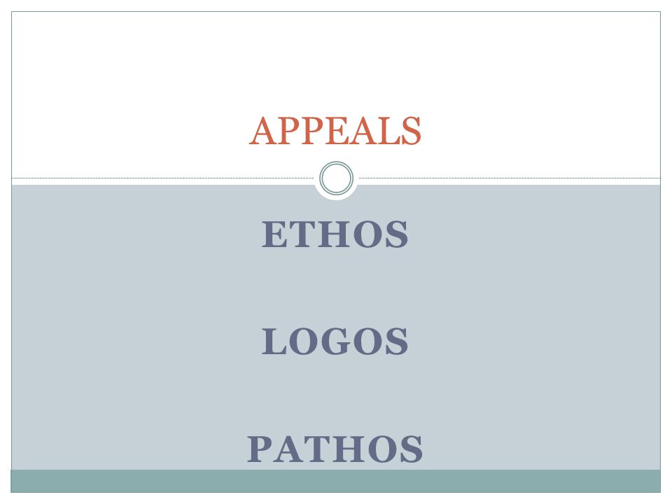 APPEALS Ethos Logos pathos
