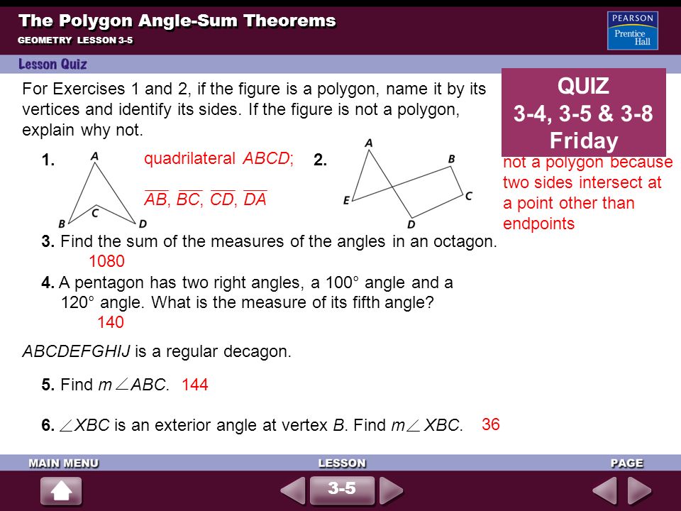 The Polygon Angle Sum Theorems Ppt Download