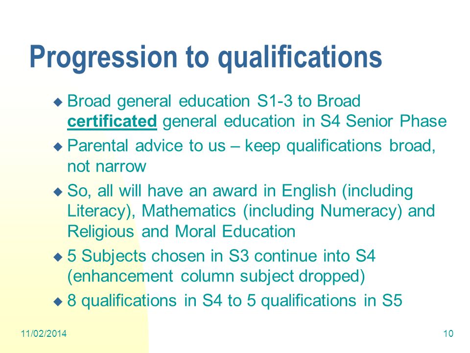 Progression to qualifications