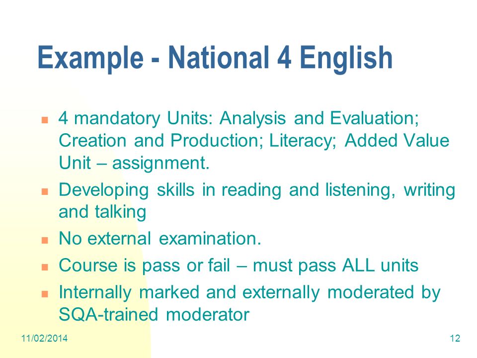 Example - National 4 English
