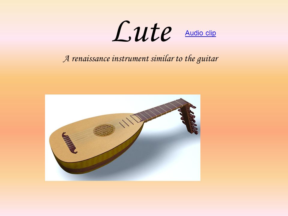 A renaissance instrument similar to the guitar