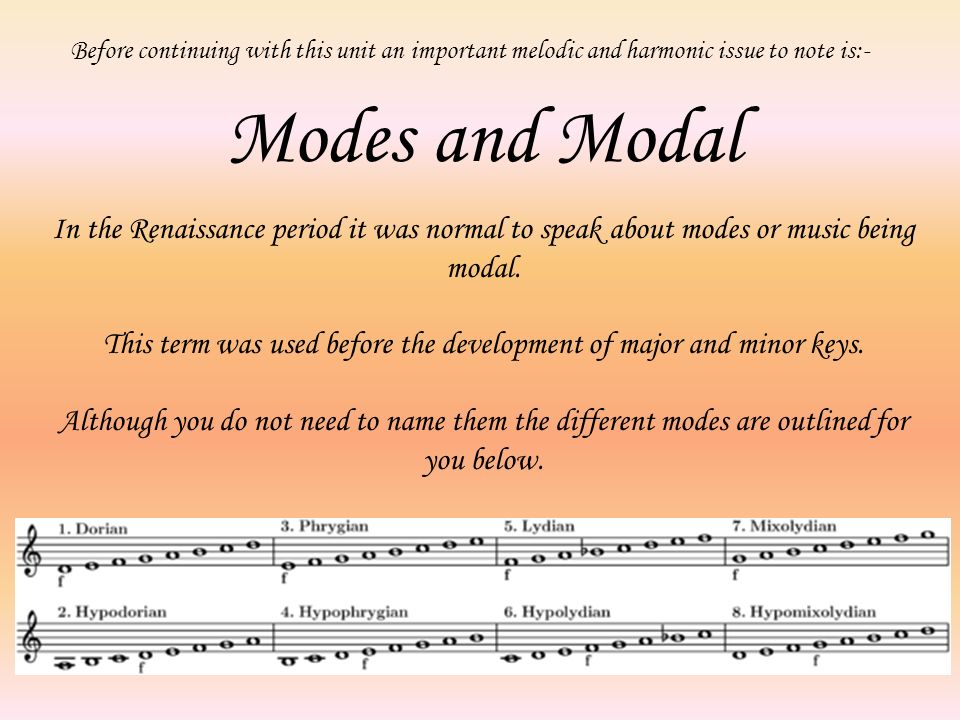 This term was used before the development of major and minor keys.