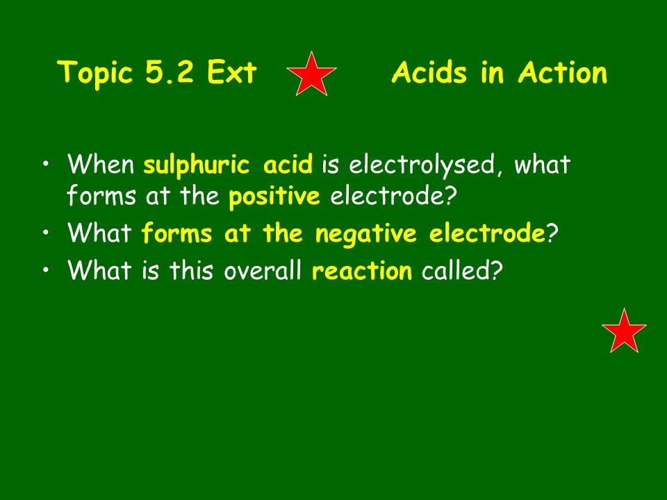 Topic 5.2 Ext Acids in Action
