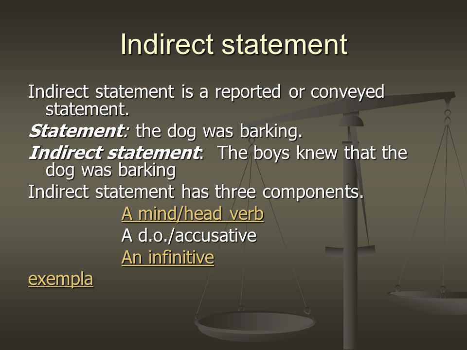 Indirect statements