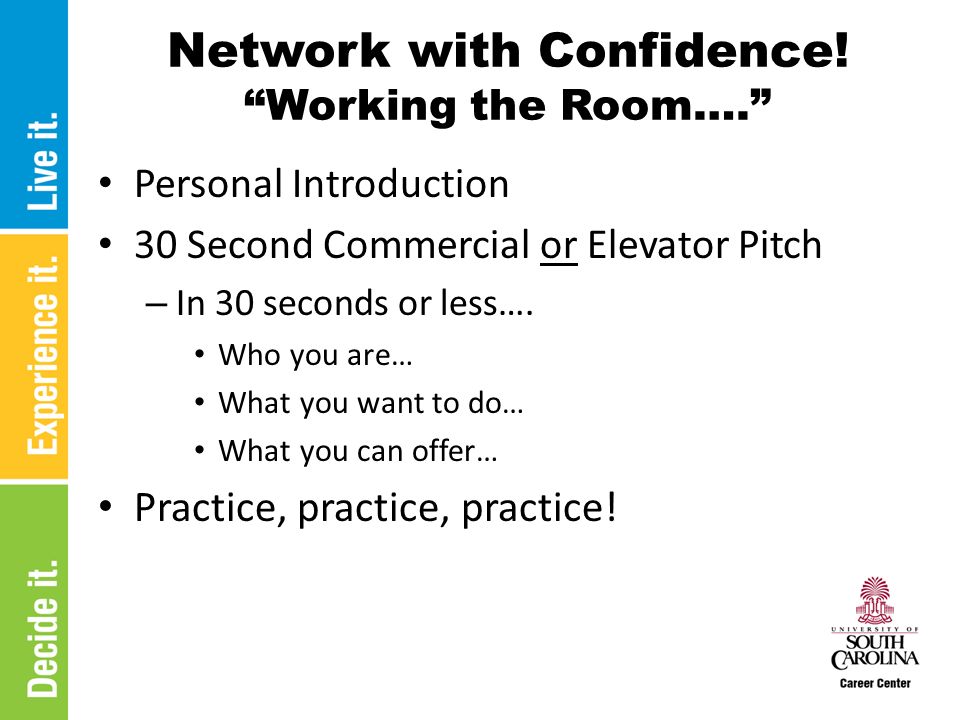 Network with Confidence! Working the Room….