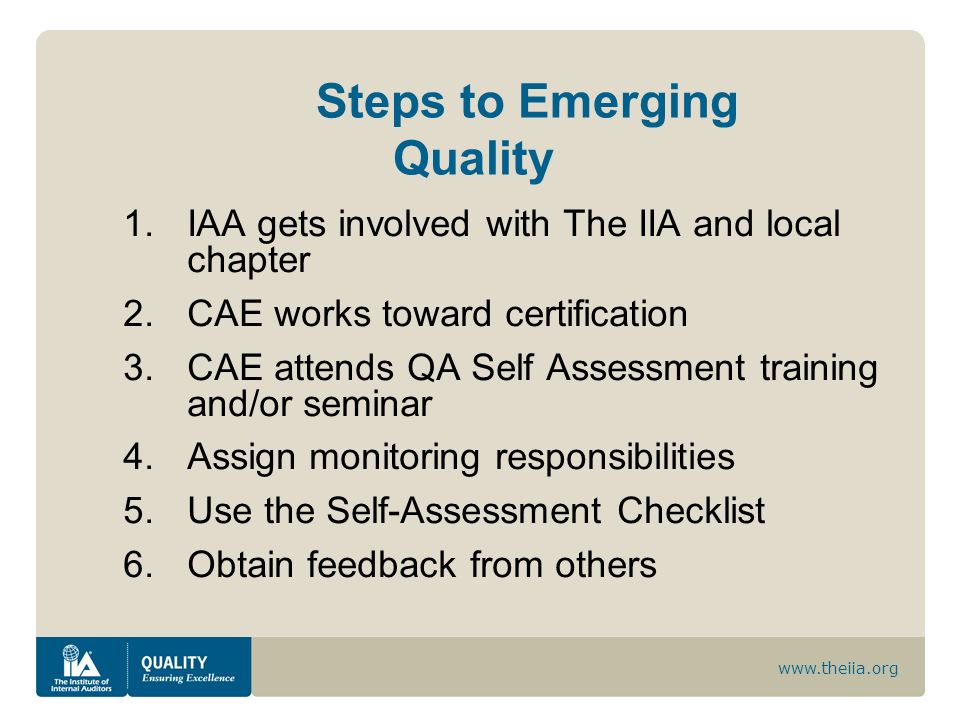 Steps to Emerging Quality