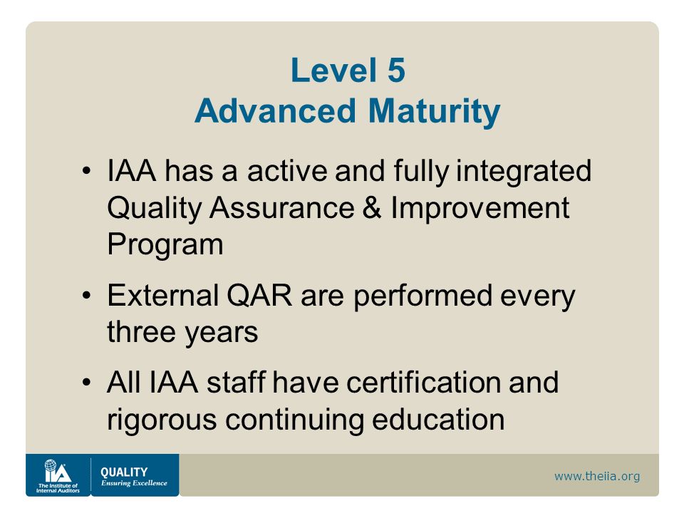 Level 5 Advanced Maturity