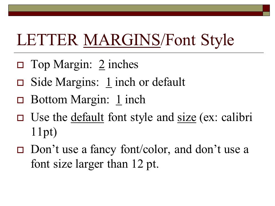 LETTER MARGINS/Font Style