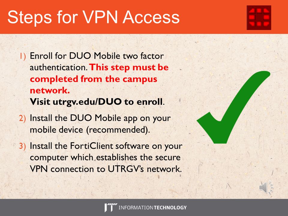 Steps for VPN Access