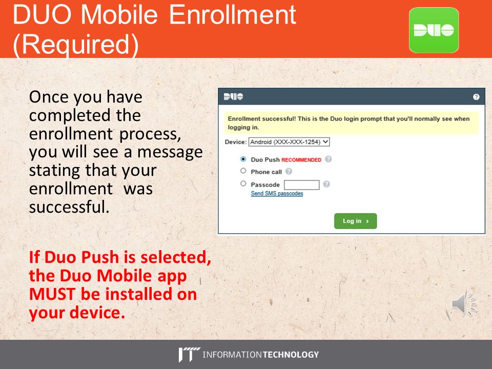 DUO Mobile Enrollment (Required)