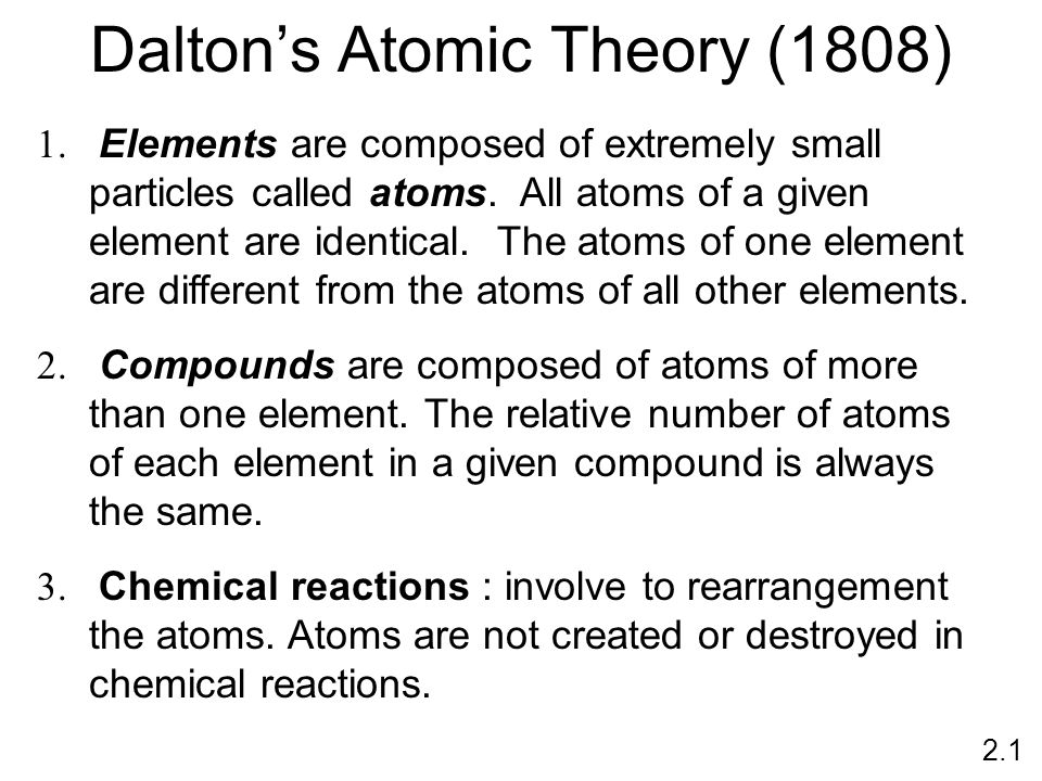 Dalton’s Atomic Theory (1808)