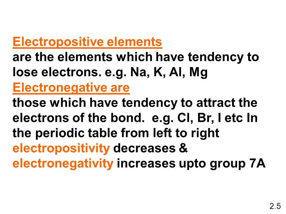 Electropositive elements