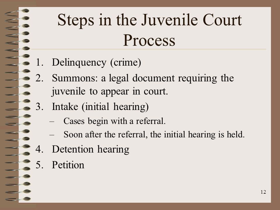 Steps in the Juvenile Court Process