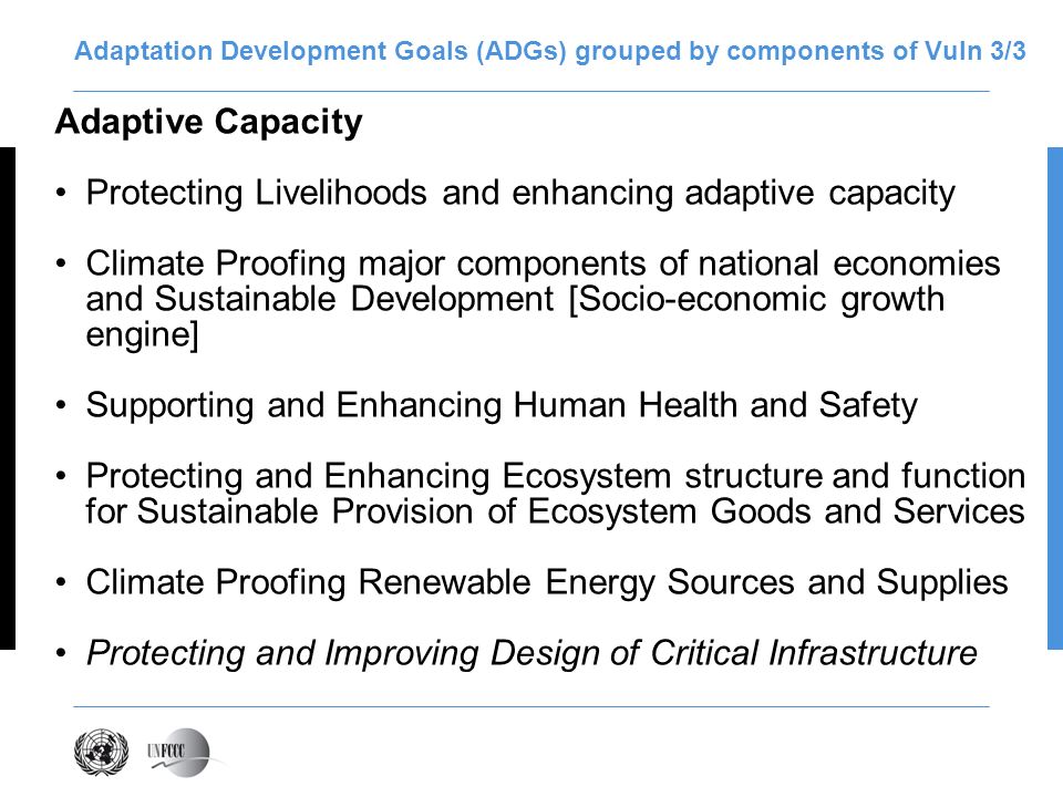 Adaptation Development Goals (ADGs) grouped by components of Vuln 3/3