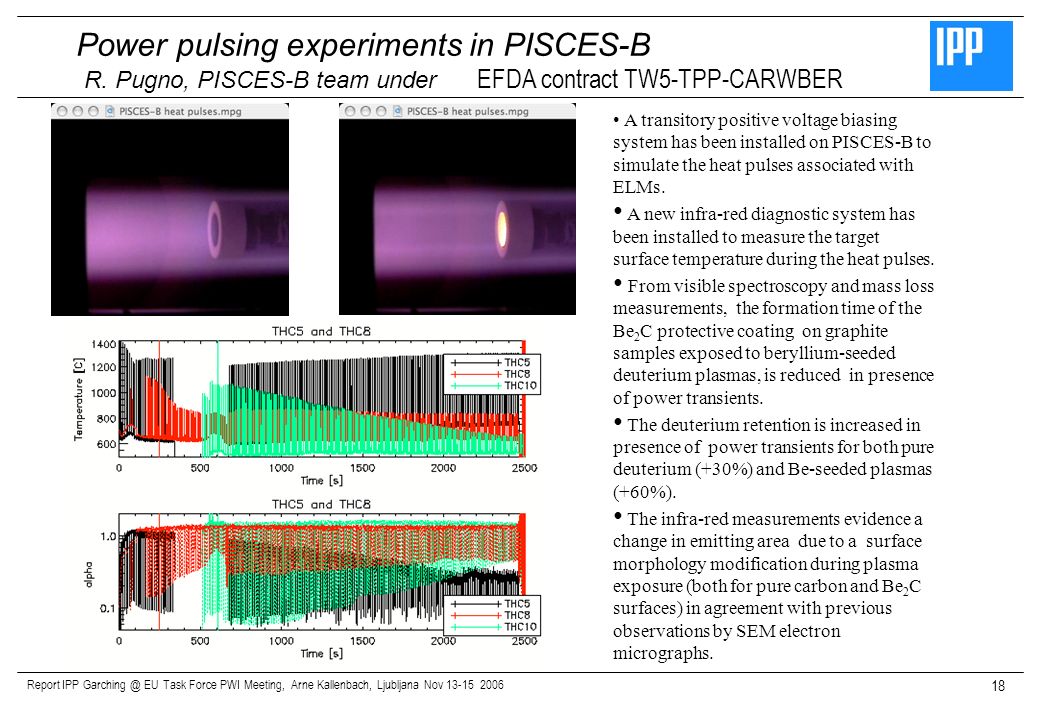 Power pulsing experiments in PISCES-B