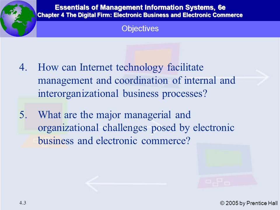 Objectives How can Internet technology facilitate management and coordination of internal and interorganizational business processes