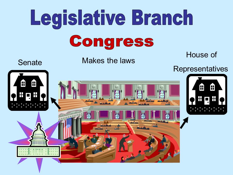 Legislative Branch Congress House of Representatives Makes the laws