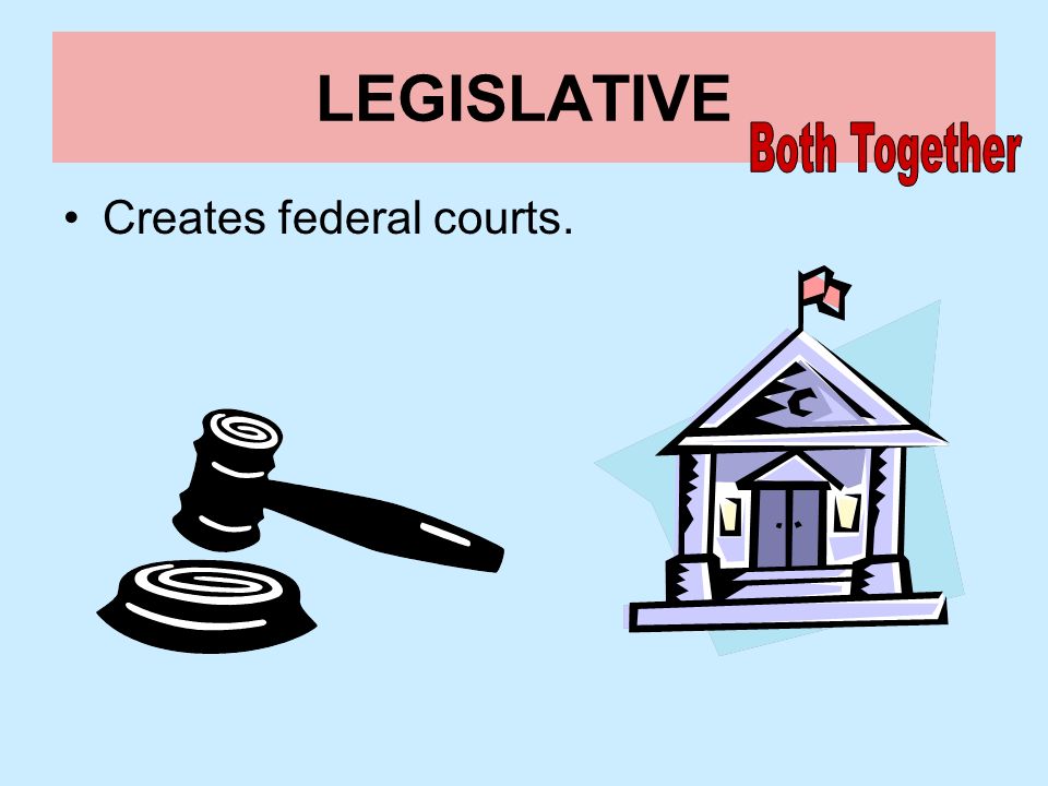 LEGISLATIVE Both Together Creates federal courts.