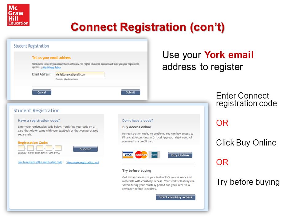 Connect Registration (con’t)