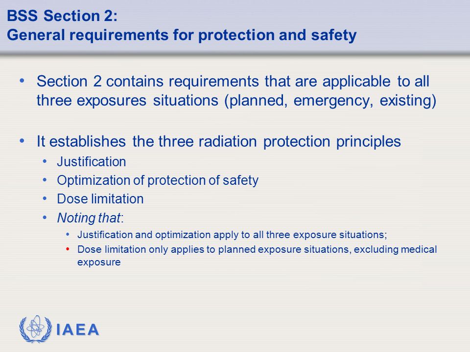 BSS Section 2: General requirements for protection and safety