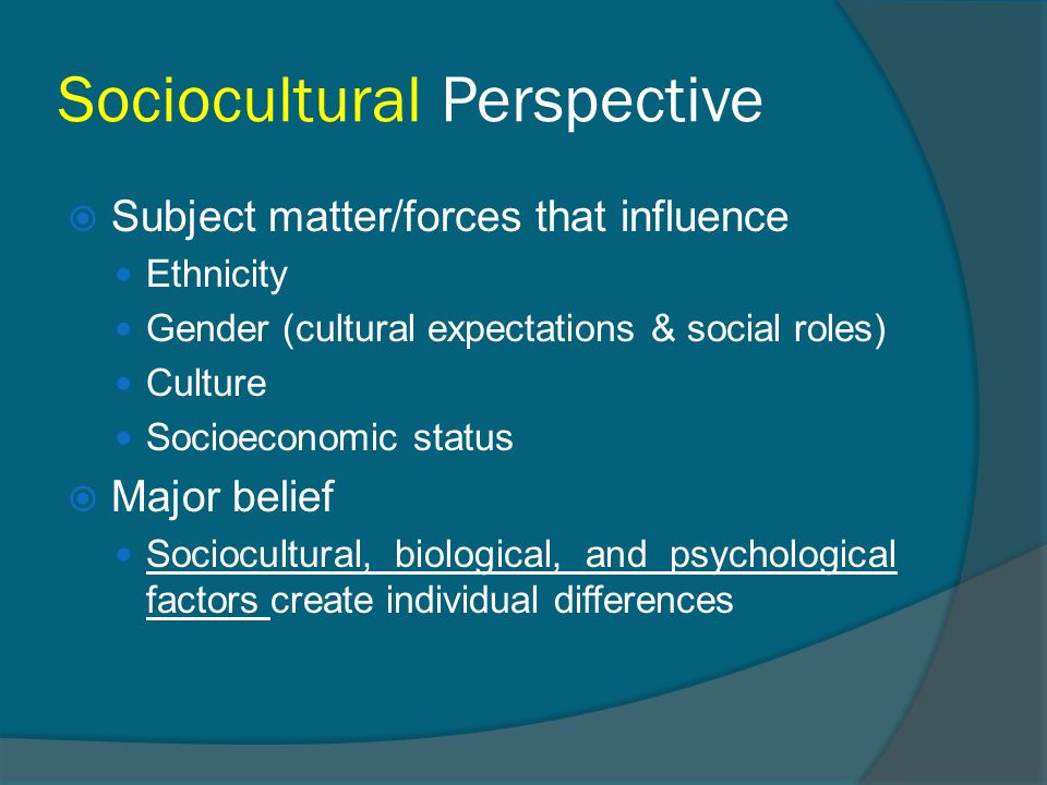 Sociocultural Perspective