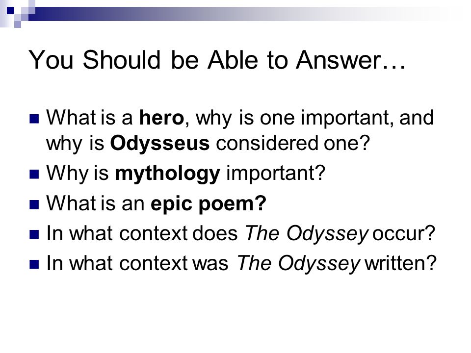 why is the odyssey important