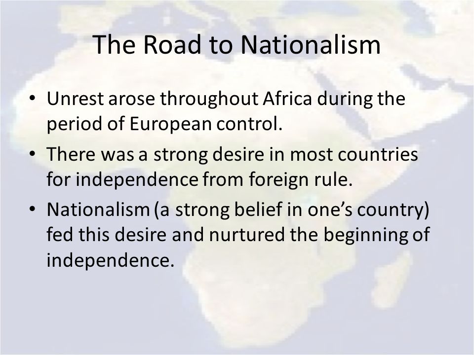 The Road to Nationalism
