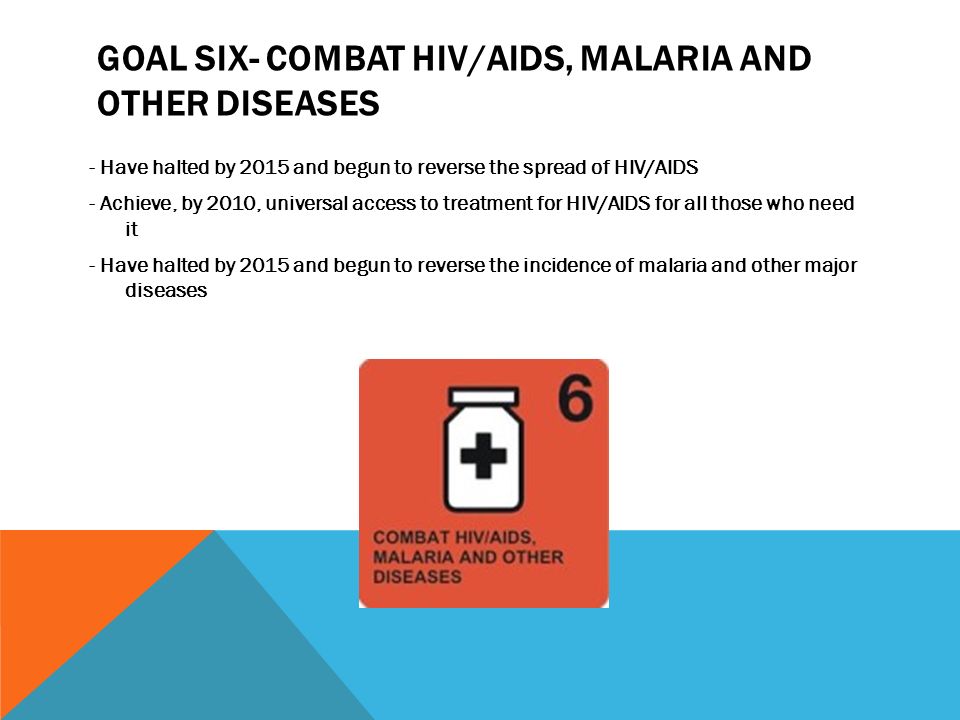 Goal six- Combat HIV/AIDS, malaria and other diseases