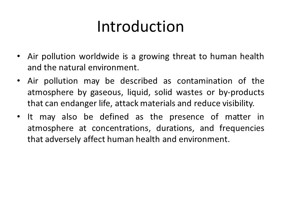 Реферат: Air Pollution Essay Research Paper INTRODUCTION Air