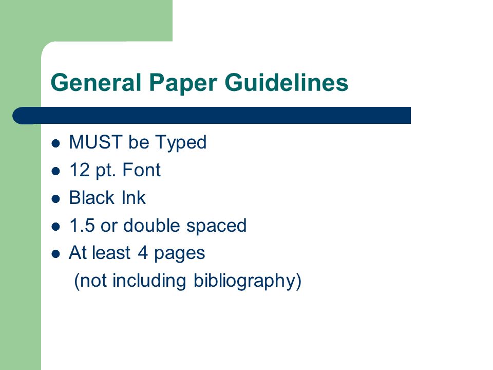General Paper Guidelines