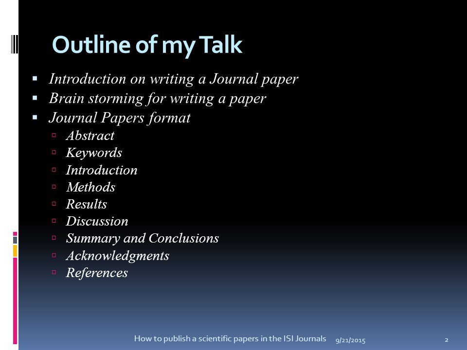 How to Write a Scientific Paper in ISI Journals - ppt download