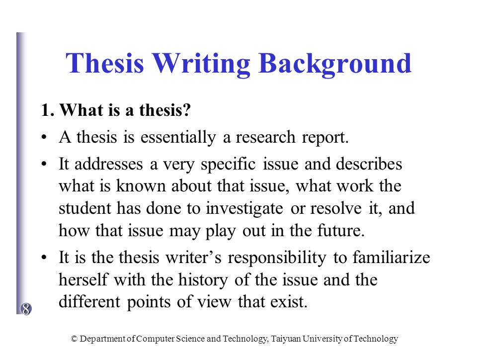 Written thesis. Thesis example.