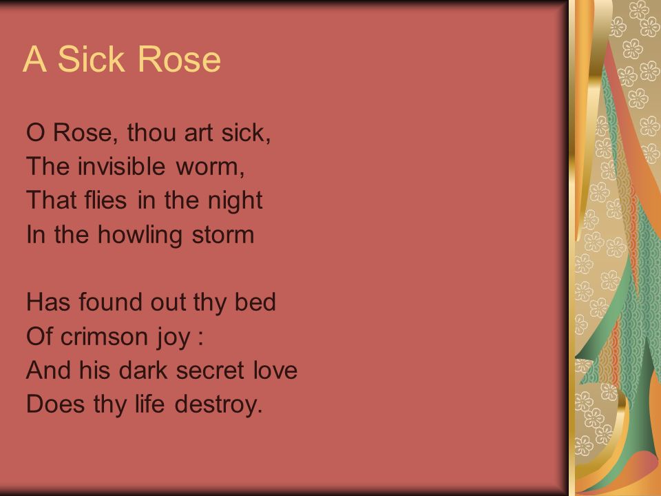 A Sick Rose William Blake Ppt Video Online Download