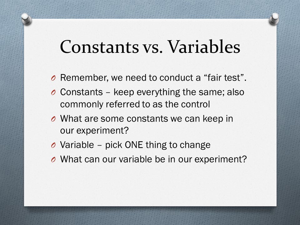Constants vs. Variables