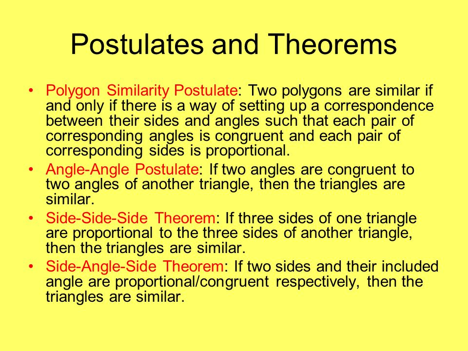 Postulates and Theorems