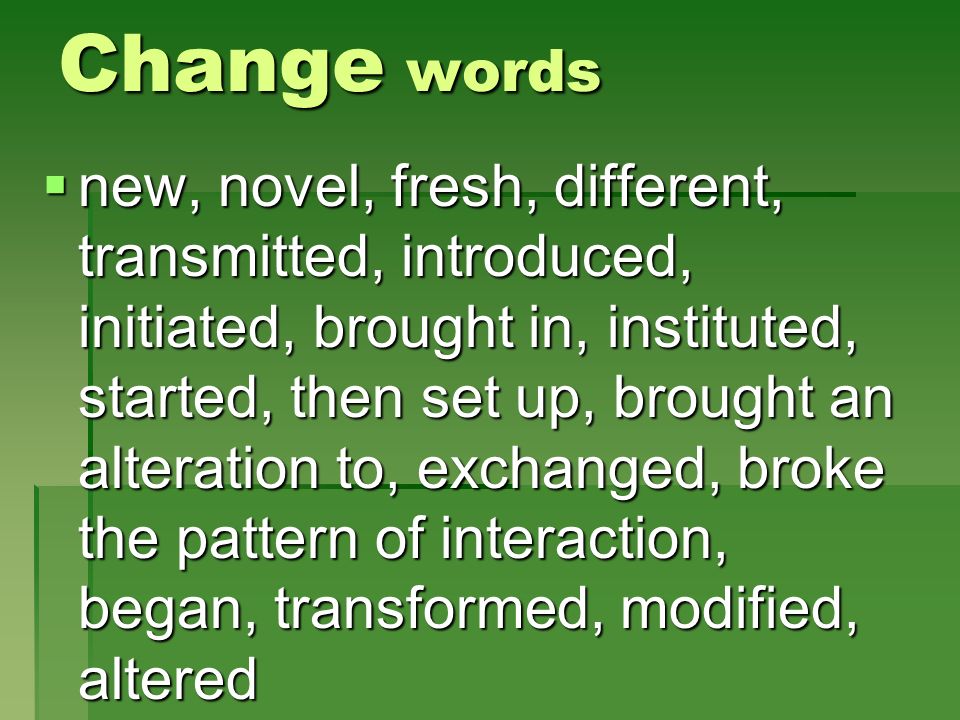 Change words