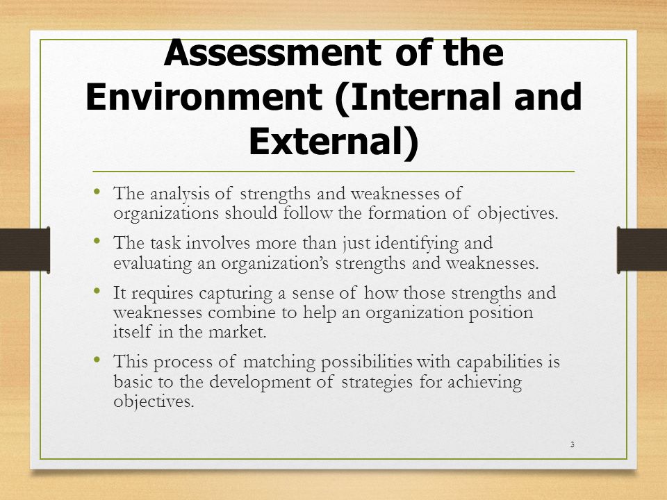 the external and internal environment