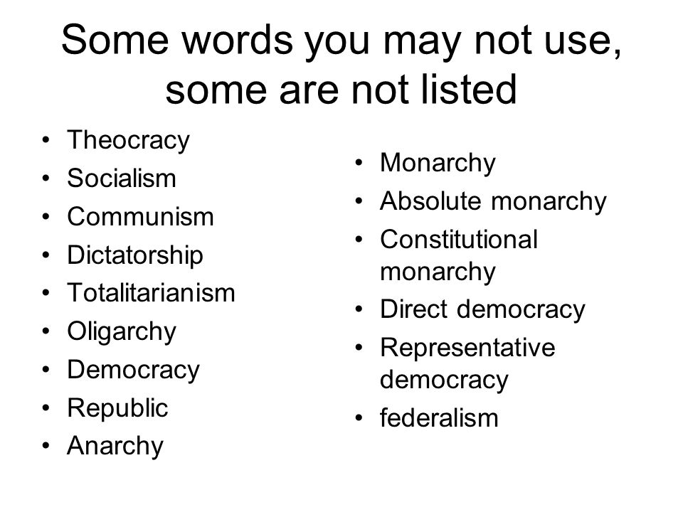 Some words you may not use, some are not listed