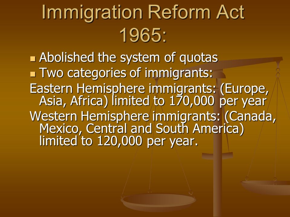 Immigration Reform Act 1965: