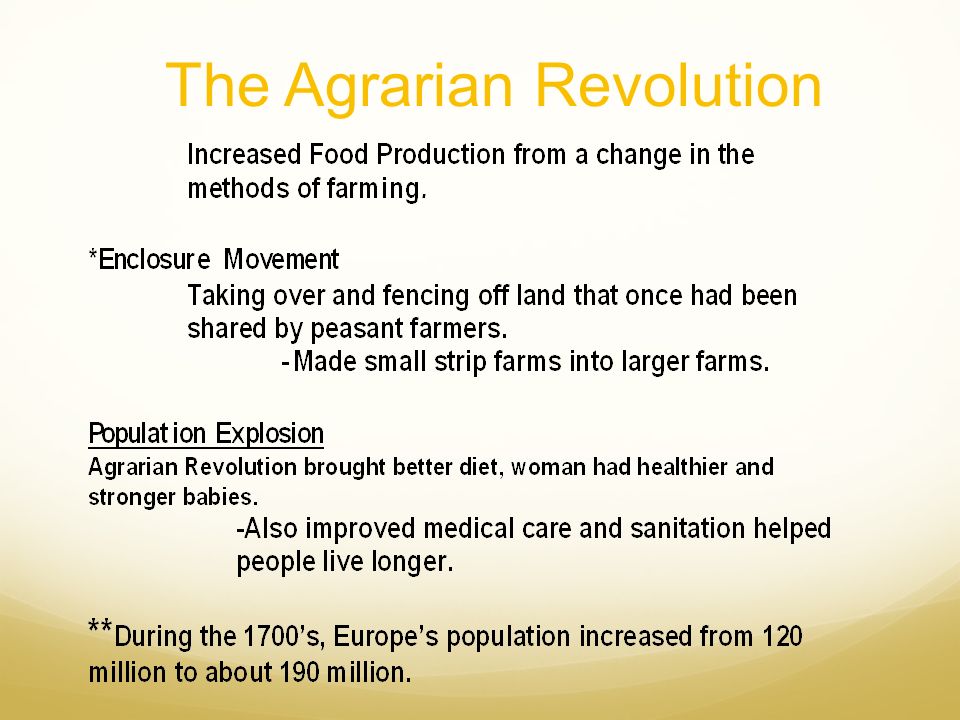 The Agrarian Revolution