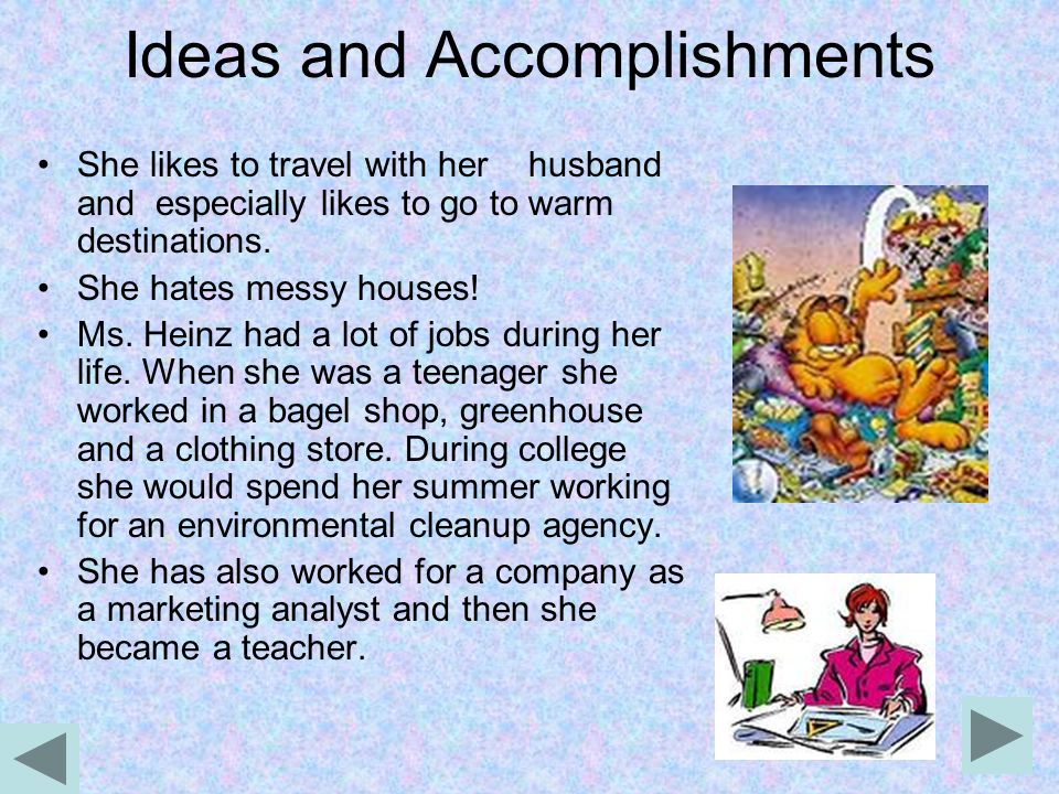 Ideas and Accomplishments