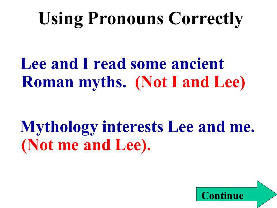 Using Pronouns Correctly