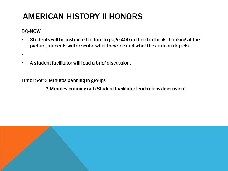 AMERICAN HISTORY II HONORS