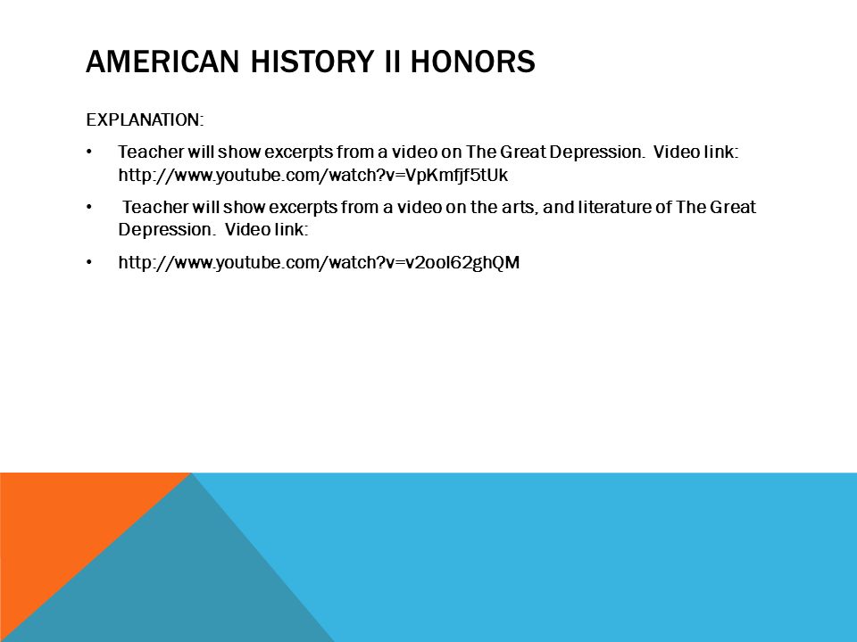 American history ii honors