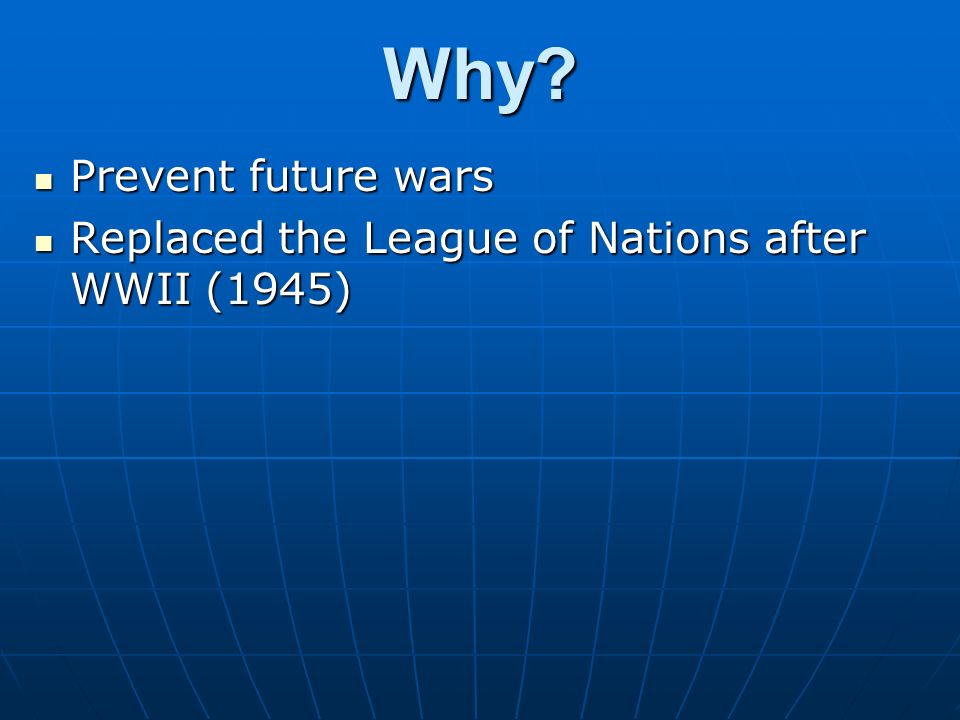 Why Prevent future wars
