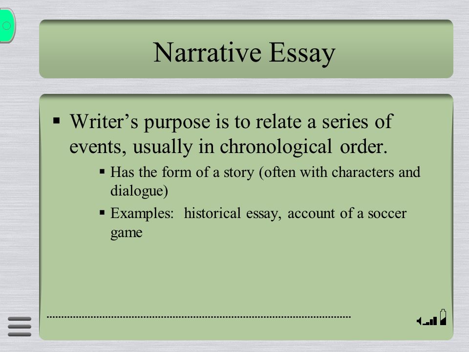 chronological order essay examples